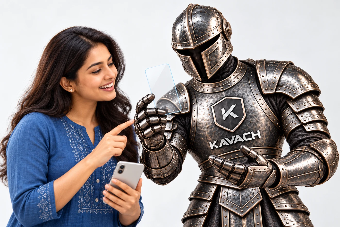 KAVACH guardian helping a customer discover screen protection