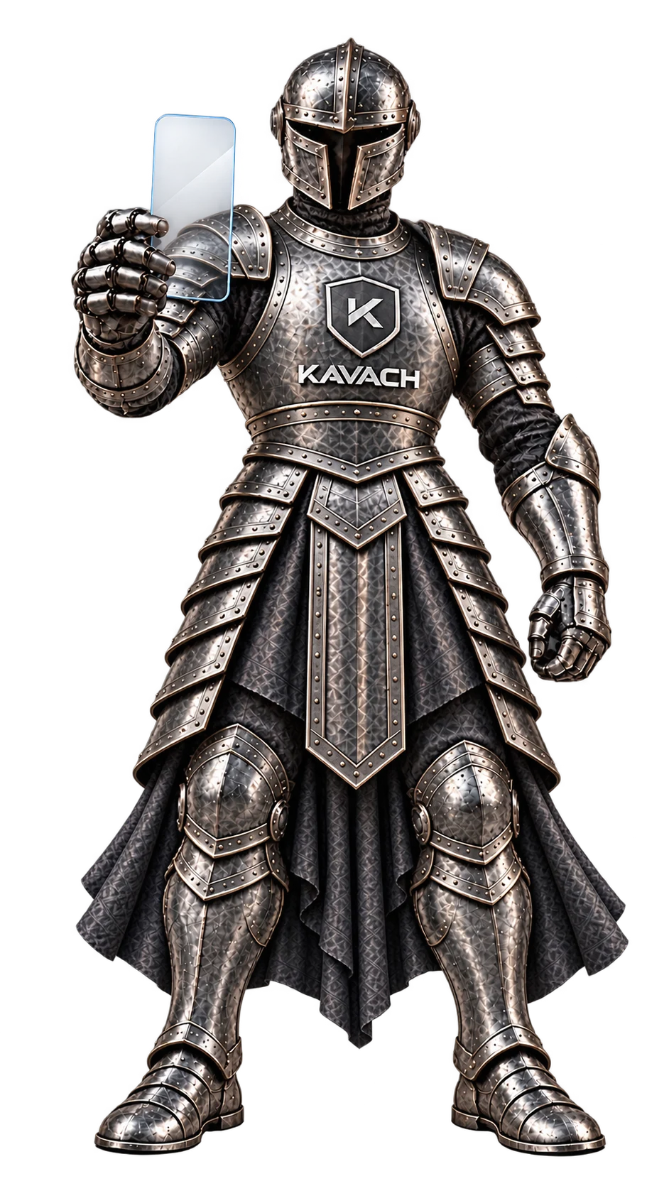 KAVACH guardian holding transparent premium tempered glass